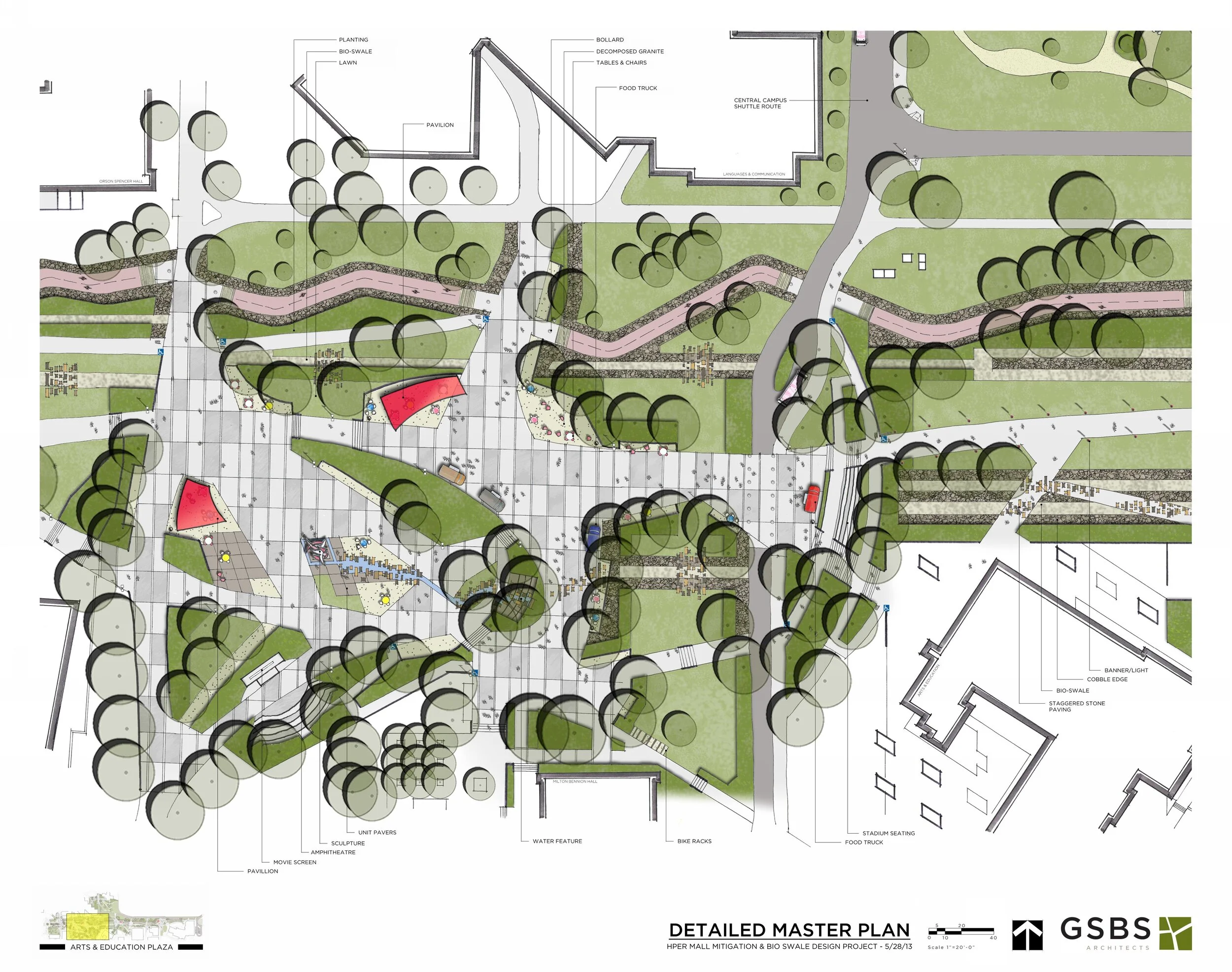  Detailed graphic of the Arts and Education Plaza (Completed 2015) 